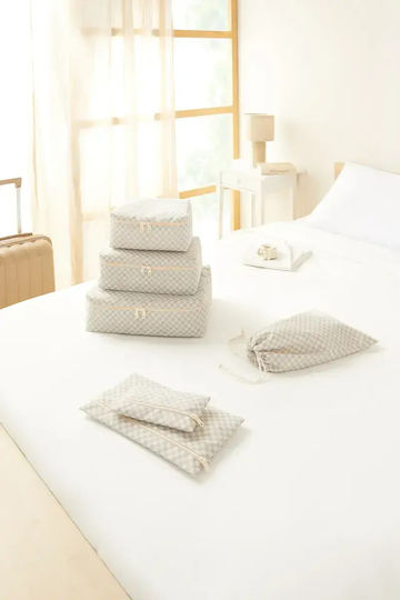 SteweHome Set Organizer-Koffer Baumwolle Muster Karo Set 6 Stück 32x25x25 cm