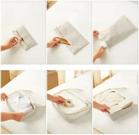 SteweHome Set Organizer-Koffer Baumwolle Muster Karo Set 6 Stück 32x25x25 cm