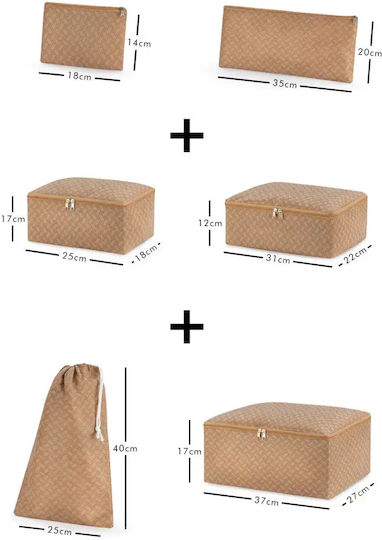 SteweHome Set de Organizatoare de Depozitare pentru Valiză Călătorii 6 Bucăți Poliester 25x40 Cm