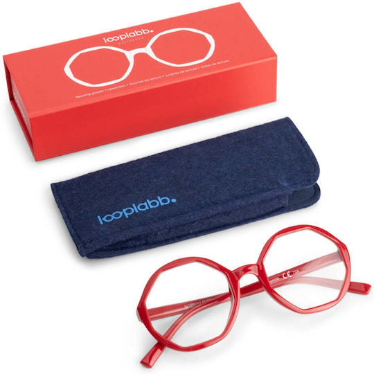 Looplabb Reading Glasses +1.00 in Red Colour