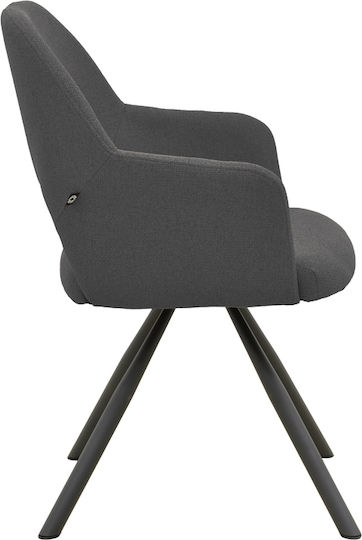 Dining Chair with Fabric Upholstery Anthracite 59x58x87cm