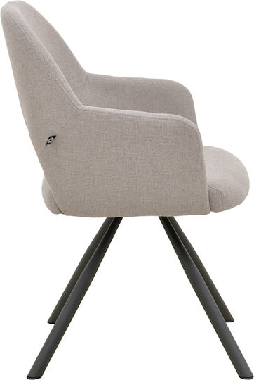 Dining Chair with Fabric Upholstery Grey 59x58x87cm