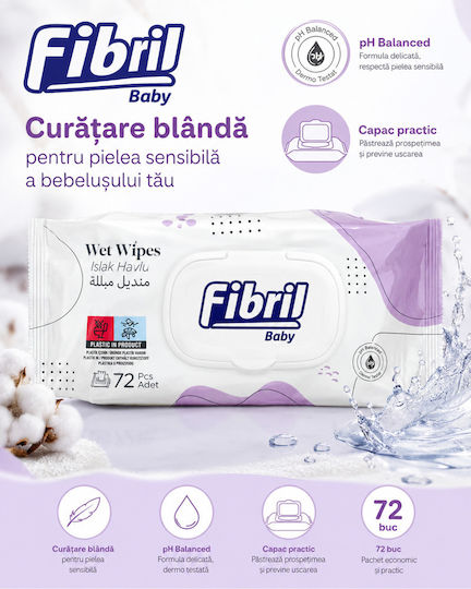 Fibril Μωρομάντηλα χωρίς Οινόπνευμα & Parabens 72τμχ