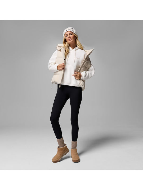 Winter Women's Fleece Blouse with Hood White