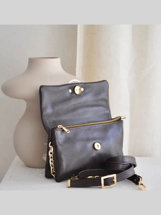Clelia Mini Leather Women's Shoulder / Crossbody Bag Brown