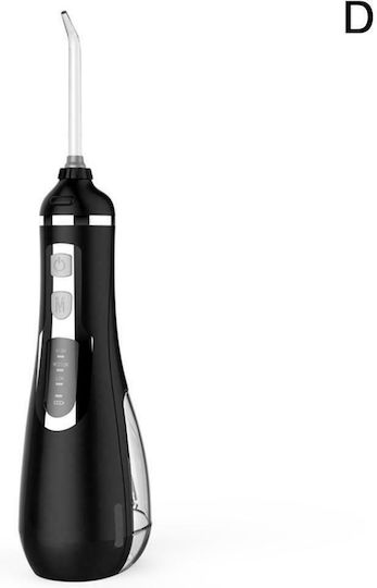 Waterpulse V500 Irigator Bucal 200ml Reîncărcabil cu Husă de Călătorie Negru WTP-V500-BLCK