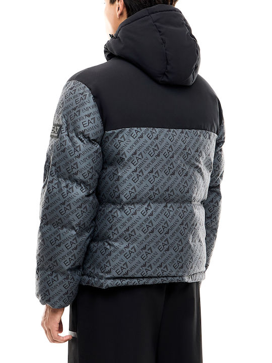 Emporio Armani Μπουφάν Puffer Ανθρακι- Μαυρο