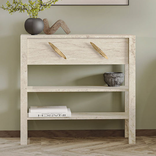 Henric Wooden Console Travertine L90xW30xH85cm