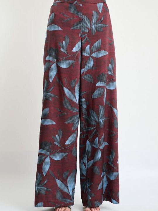 Damen Hochbund Pantaloons mit Gummiband Blumen Blau