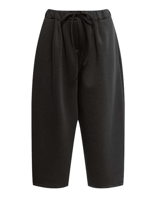 Celestino Pantaloni Dama Cropped Lejeri Fit Negru