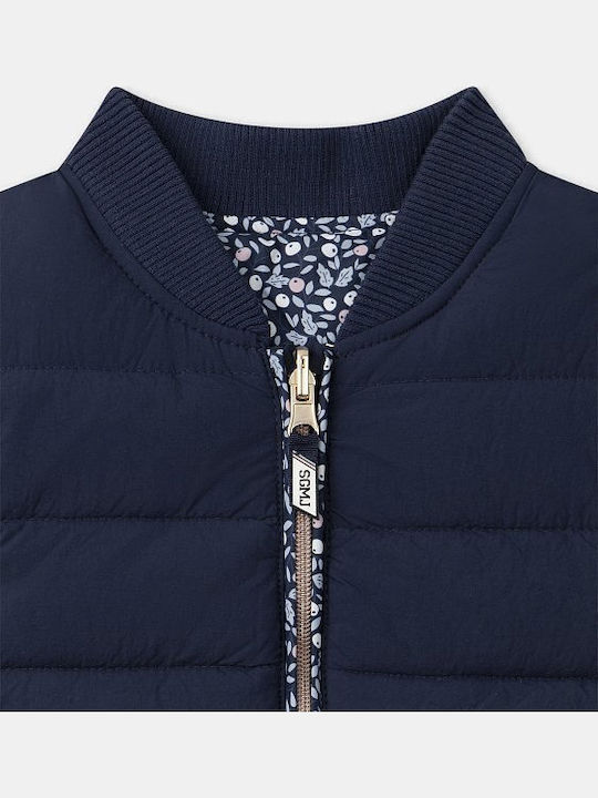 Kids Quilted Sleeveless Short Double Sided Blue