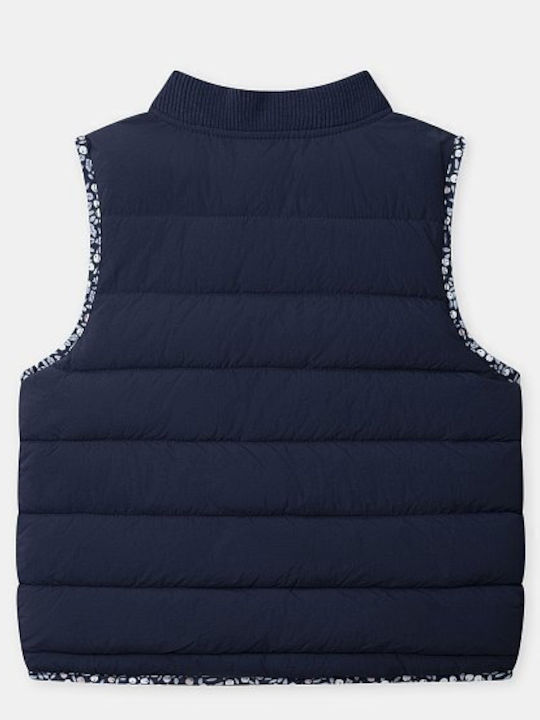 Kids Quilted Sleeveless Short Double Sided Blue