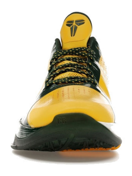 Kobe 5 Rice Away Ниски Баскетболни Обувки Varsity Жълти / Дълбока Зелена / Бели