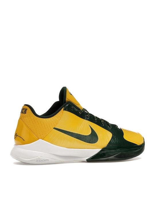 Kobe 5 Rice Away Ниски Баскетболни Обувки Varsity Жълти / Дълбока Зелена / Бели