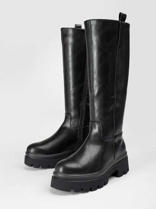 Damenstiefel mit Mittelhohem Absatz Schwarz