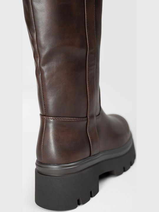 Damenstiefel mit Mittelhohem Absatz Braun
