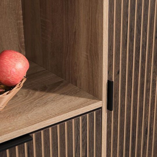 Chest of Drawers Wooden with 2 Drawers Sonoma-Walnut 90x40x80cm