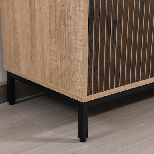 Chest of Drawers Wooden with 2 Drawers Sonoma-Walnut 90x40x80cm