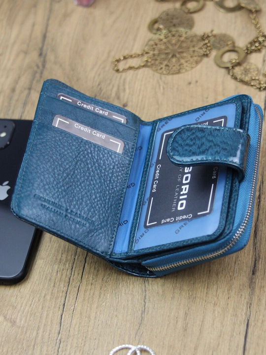 Leder Damenbrieftasche Blau