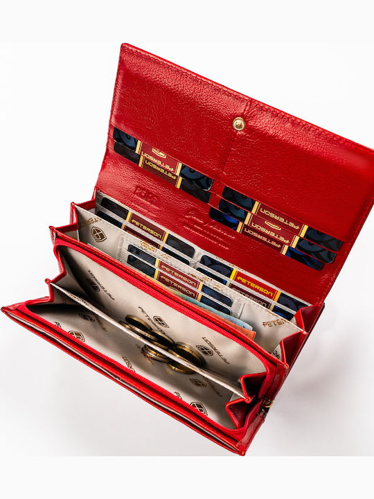 Large Leather Women's Wallet with RFID Red