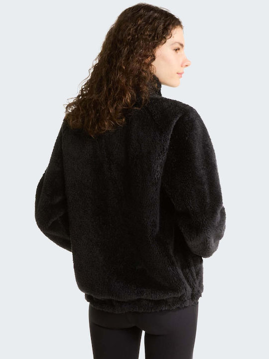 Osito Evolve Fleece Damen Strickjacke mit Reissverschluss Schwarz