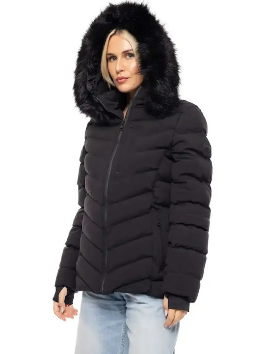 Short Women's Jacket for Spring/Autumn Black