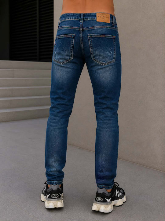 Pantaloni de blugi pentru bărbați Albastru decolorat