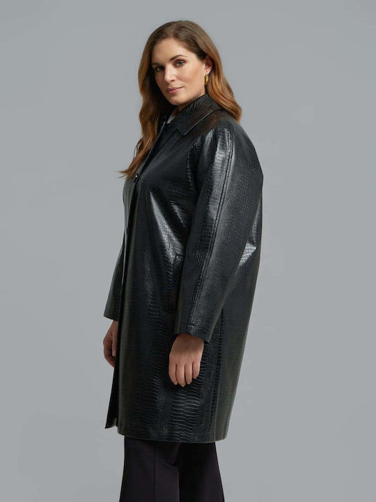 Palton Dama Negru Cu Nasturi 8603.4028.N-black