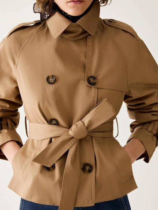 Palton Dama Trenci Camel
