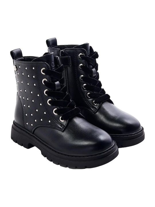 Kinderstiefel mit Schnürsenkeln Schwarz