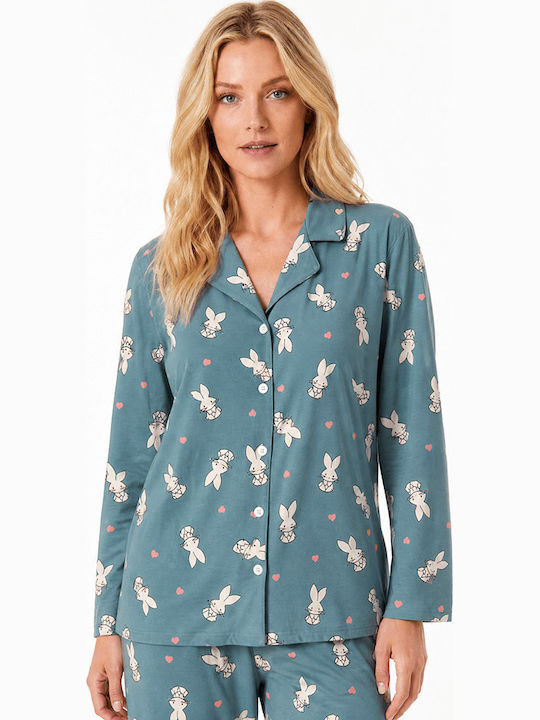 Comfort Summer Women's Pyjamas Set Turquoise Comfort Summer Women's Pyjamas Set Turquoise