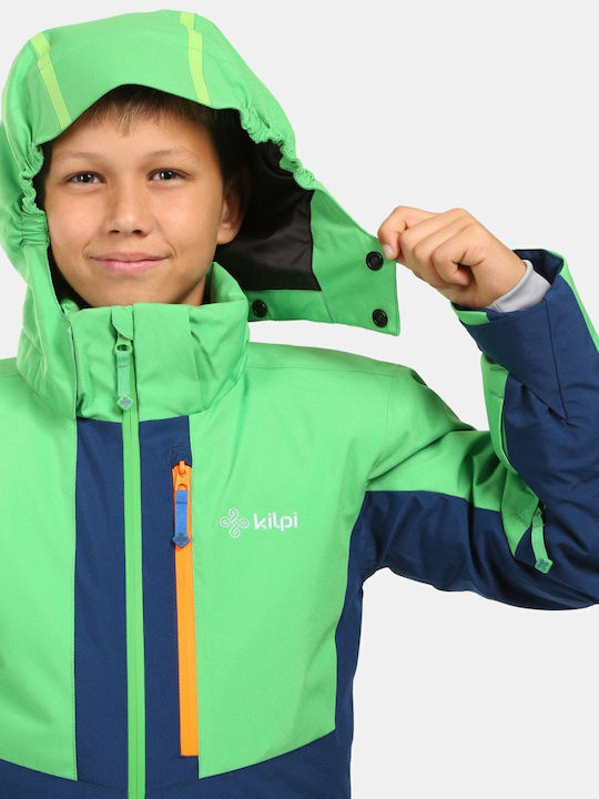 Waterproof Kids Casual Short Jacket with Lining & Hood Kigrn