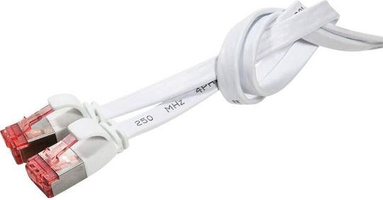 LogiLink Flache U/FTP (STP) Kat.6a Ethernet-Netzwerkkabel 10m Weiß 1Stück