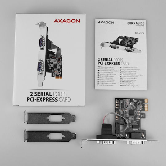 Axagon Κάρτα PCIe σε 2 θύρες RS232 DB9 Serial