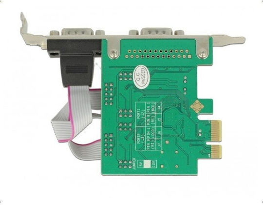 DeLock DeLock PCIe Karte mit 2 RS232 DB9 Seriell Anschlüssen