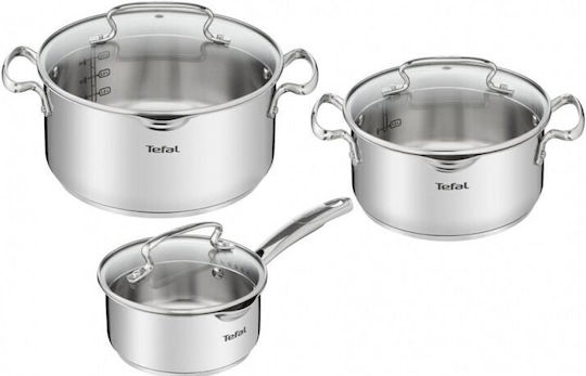 Tefal Duetto Комплект съдове за готвене от неръждаема стомана 6 части Tefal Duetto Комплект съдове за готвене от неръждаема стомана 6 части