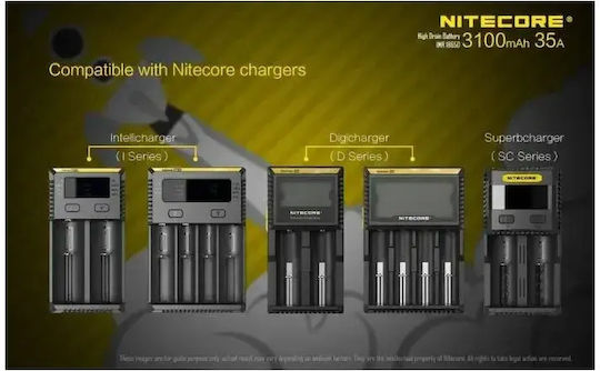 NiteCore Imr18650 Wiederaufladbare Batterien 18650 2Stück