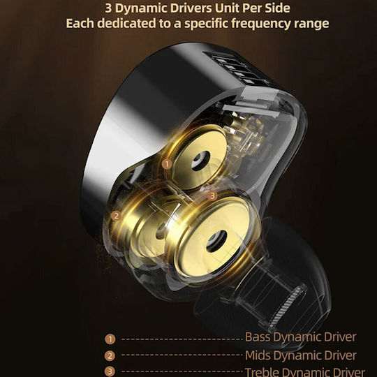KZ Слушалки За Ушите In Ear Vader Pro Черни