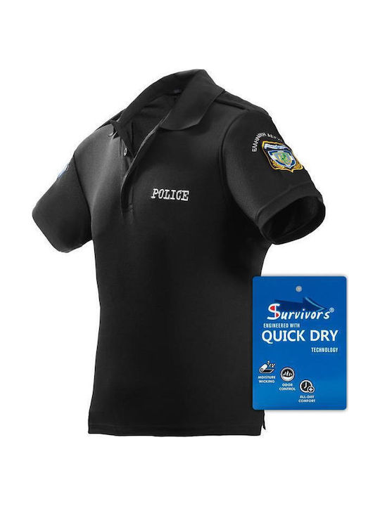Polo Αστυνομίας Quick Dry Κέντημα Μονόχρωμο Μαύρο Xxl Polo Αστυνομίας Quick Dry Κέντημα Μονόχρωμο Μαύρο Xxl