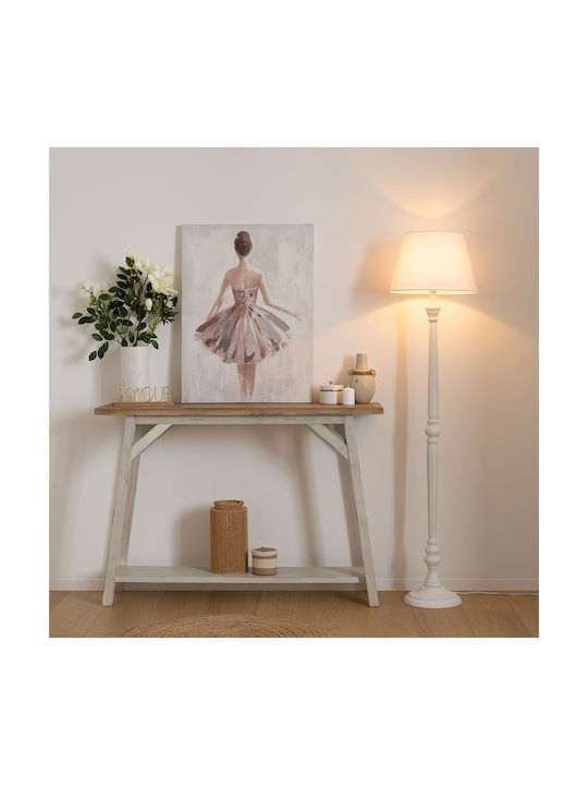 Lampa de podea Î185cm. cu Soclu pentru Bec E27 Alb