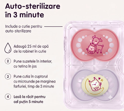 Mam Silicone Night Pacifier with Case for 16+ Months