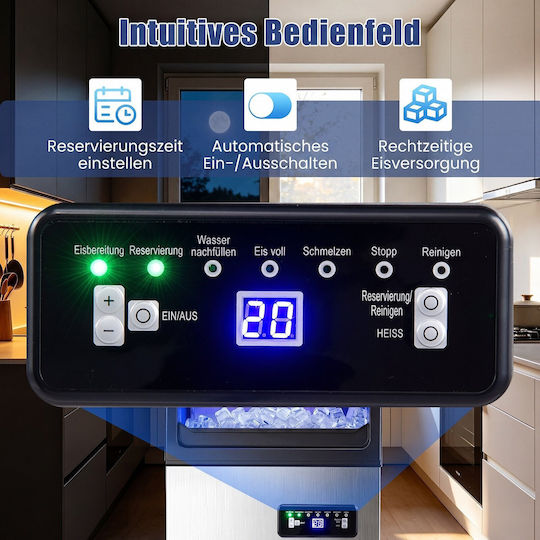Costway Ice Machine with Daily Ice Making Capacity 50kg & Storage Capacity 11kg