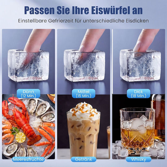 Costway Ice Machine with Daily Ice Making Capacity 50kg & Storage Capacity 11kg