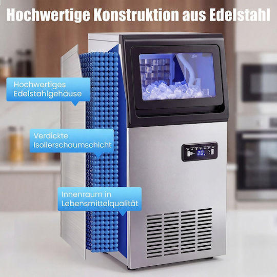 Costway Ice Machine with Daily Ice Making Capacity 50kg & Storage Capacity 11kg