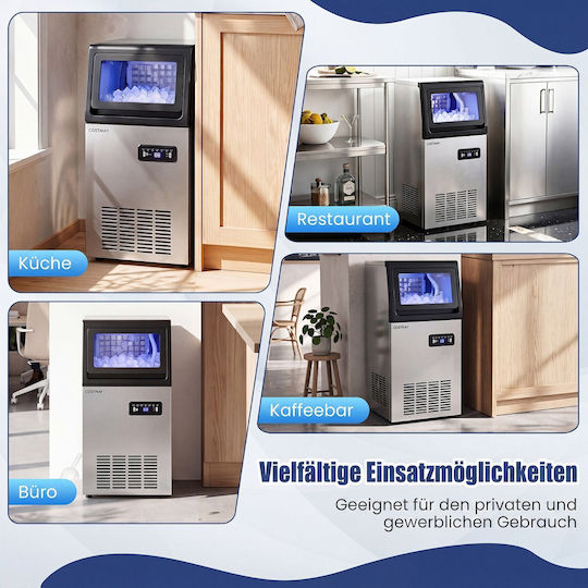 Costway Ice Machine with Daily Ice Making Capacity 50kg & Storage Capacity 11kg