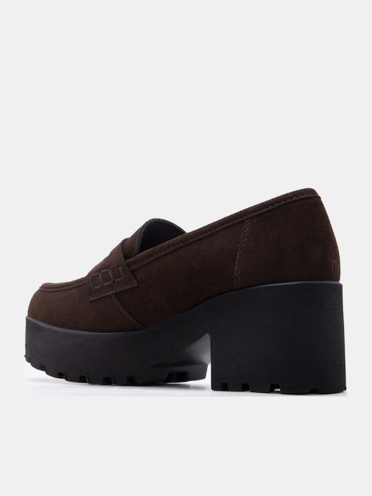 Loafer Heels with Medium Heel Brown