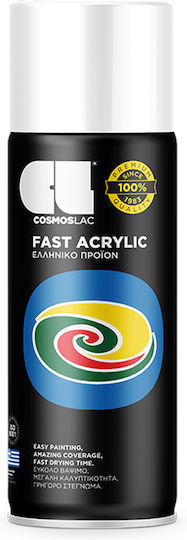 Cosmos Lac Spray Vopsea Fast Acrylic cu Strălucitor Efect Alb RAL 9010 400ml