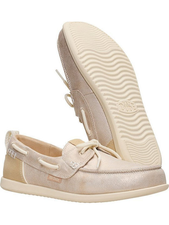 Women's Moccasins in Beige Colour