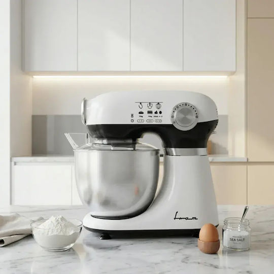 Fram Mixer Planetar 1000W cu Bol Din Inox 5lt Albă