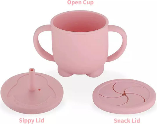Baby Donkey Toddler Silicone Cup with Handles and Straw for 6m+ Yellow